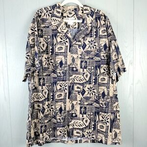 Vintage Hilo Hattie Hawaiian Original Shirt Mens 2XL Floral Tropical Beach Camp